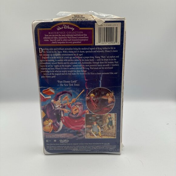 The Sword In The Stone VHS 1991 Walt Disney Masterpiece Collection - Picture 2 of 2